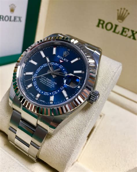 men's rolex sky dweller blue|rolex sky dweller blue price.